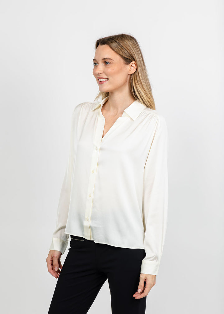 Repeat Silk Blouse - Cream available at Barbara Katz