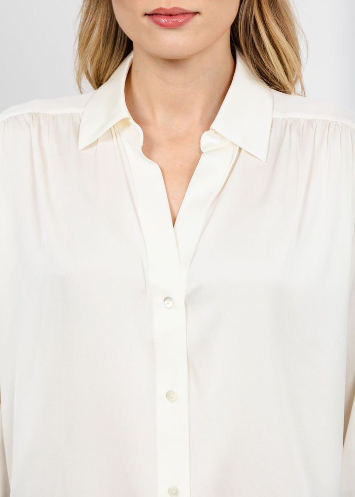 Repeat Silk Blouse - Cream available at Barbara Katz