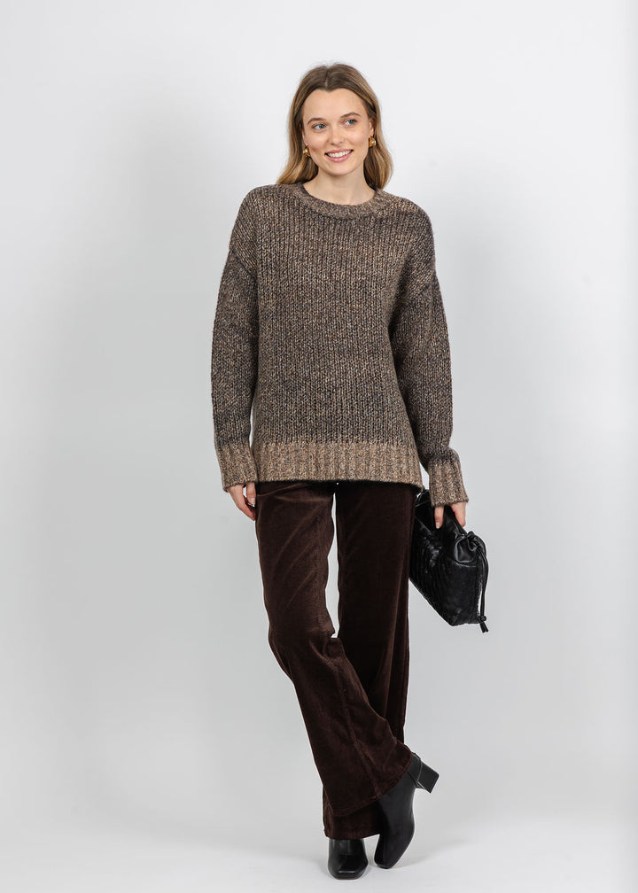 Repeat Slouchy Mixed Pullover Sweater in Chital available at Barbara Katz