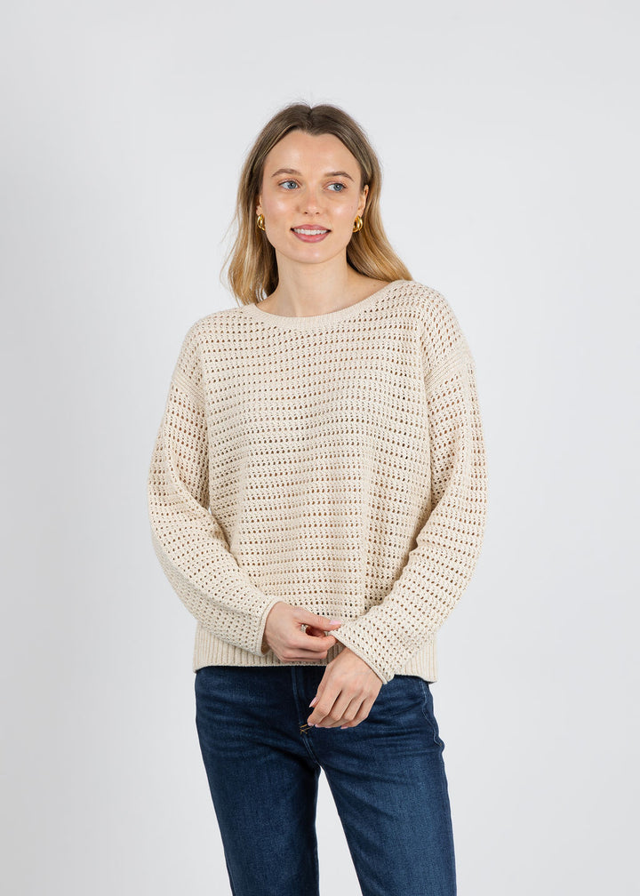 Repeat Sparkle Knit Sweater in Ivory available at Barbara Katz