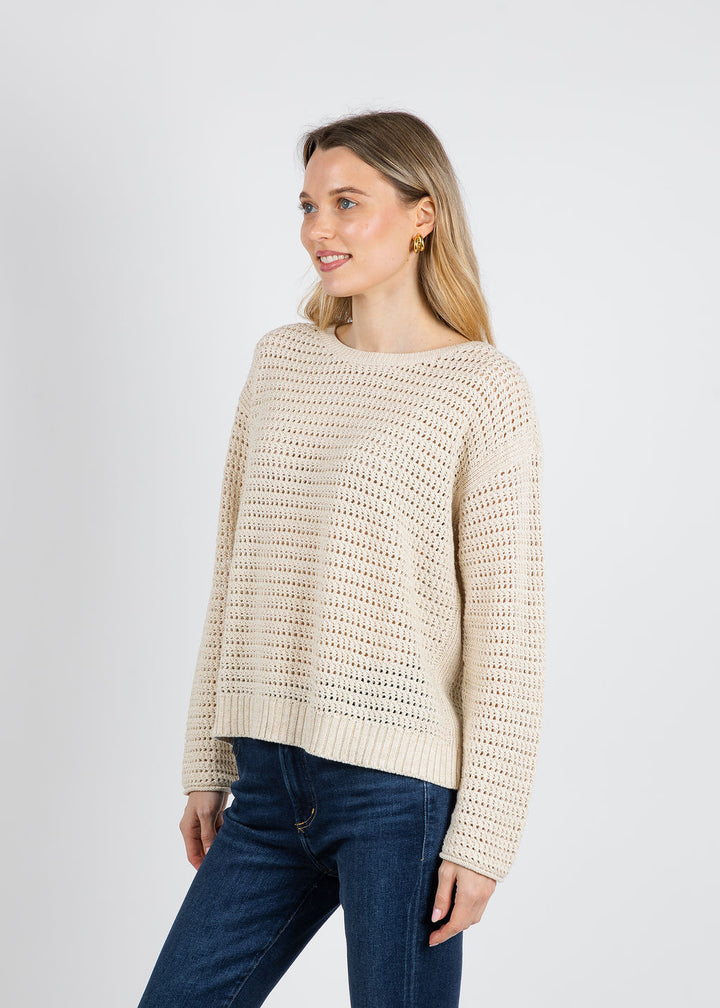 Repeat Sparkle Knit Sweater in Ivory available at Barbara Katz
