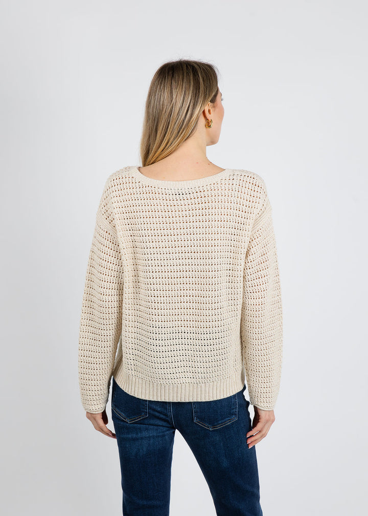 Repeat Sparkle Knit Sweater in Ivory available at Barbara Katz