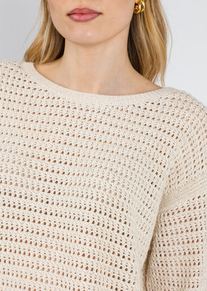 Repeat Sparkle Knit Sweater in Ivory available at Barbara Katz