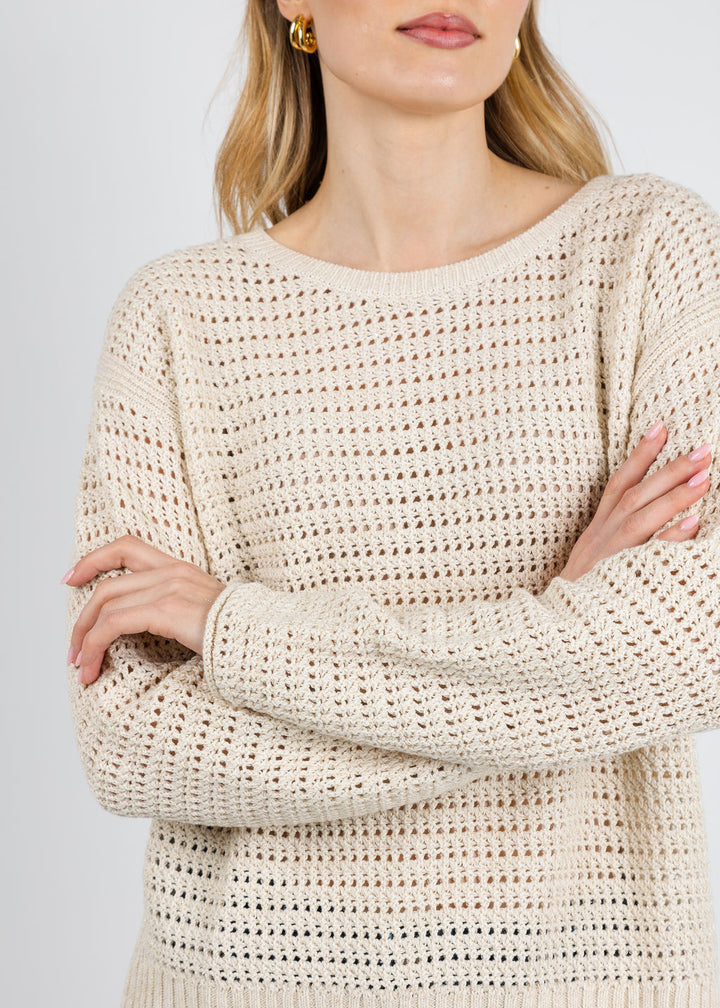 Repeat Sparkle Knit Sweater in Ivory available at Barbara Katz