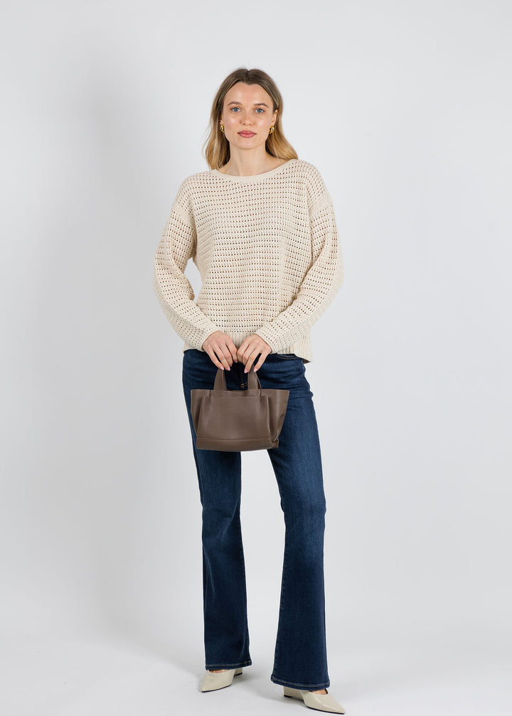 Repeat Sparkle Knit Sweater in Ivory available at Barbara Katz