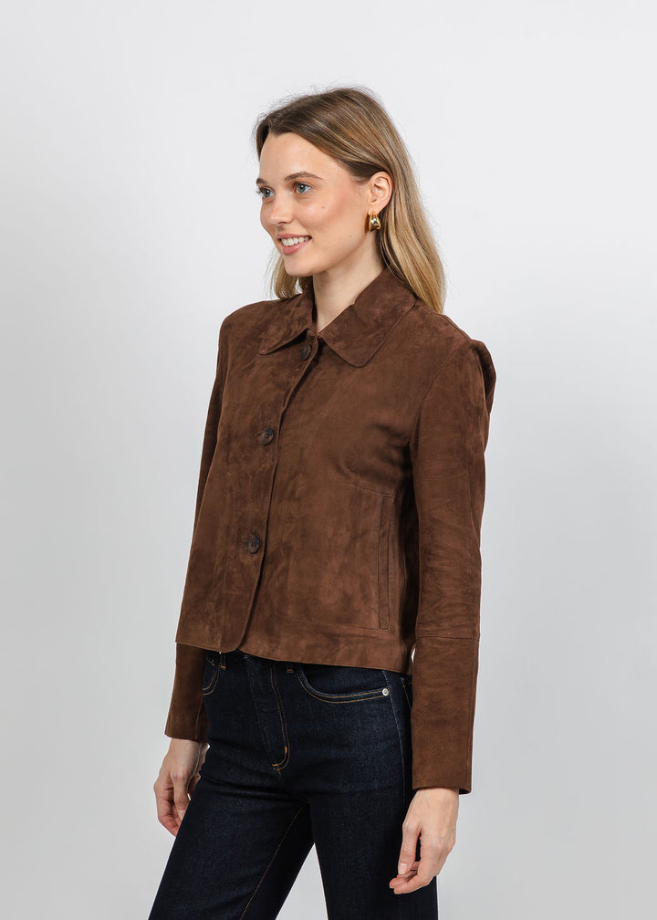 Repeat Suede Shirt Jacket in Morro available at Barbara Katz