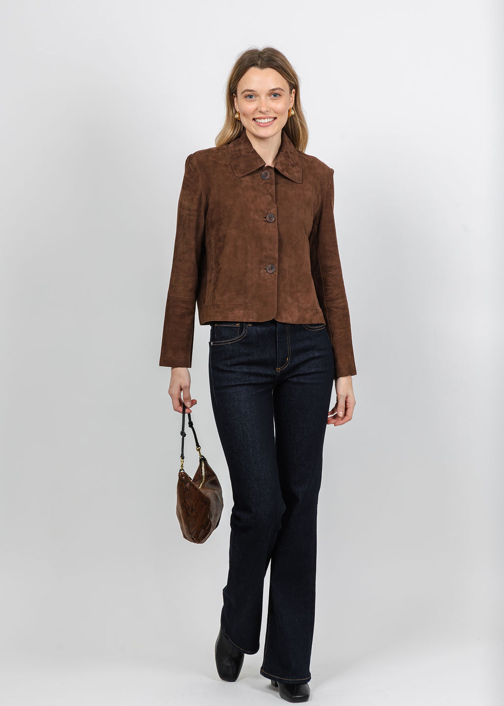 Repeat Suede Shirt Jacket in Morro available at Barbara Katz