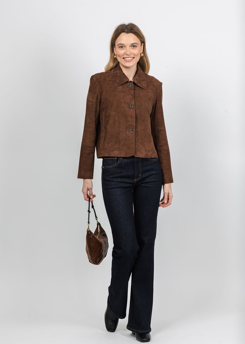 Repeat Suede Shirt Jacket in Morro available at Barbara Katz