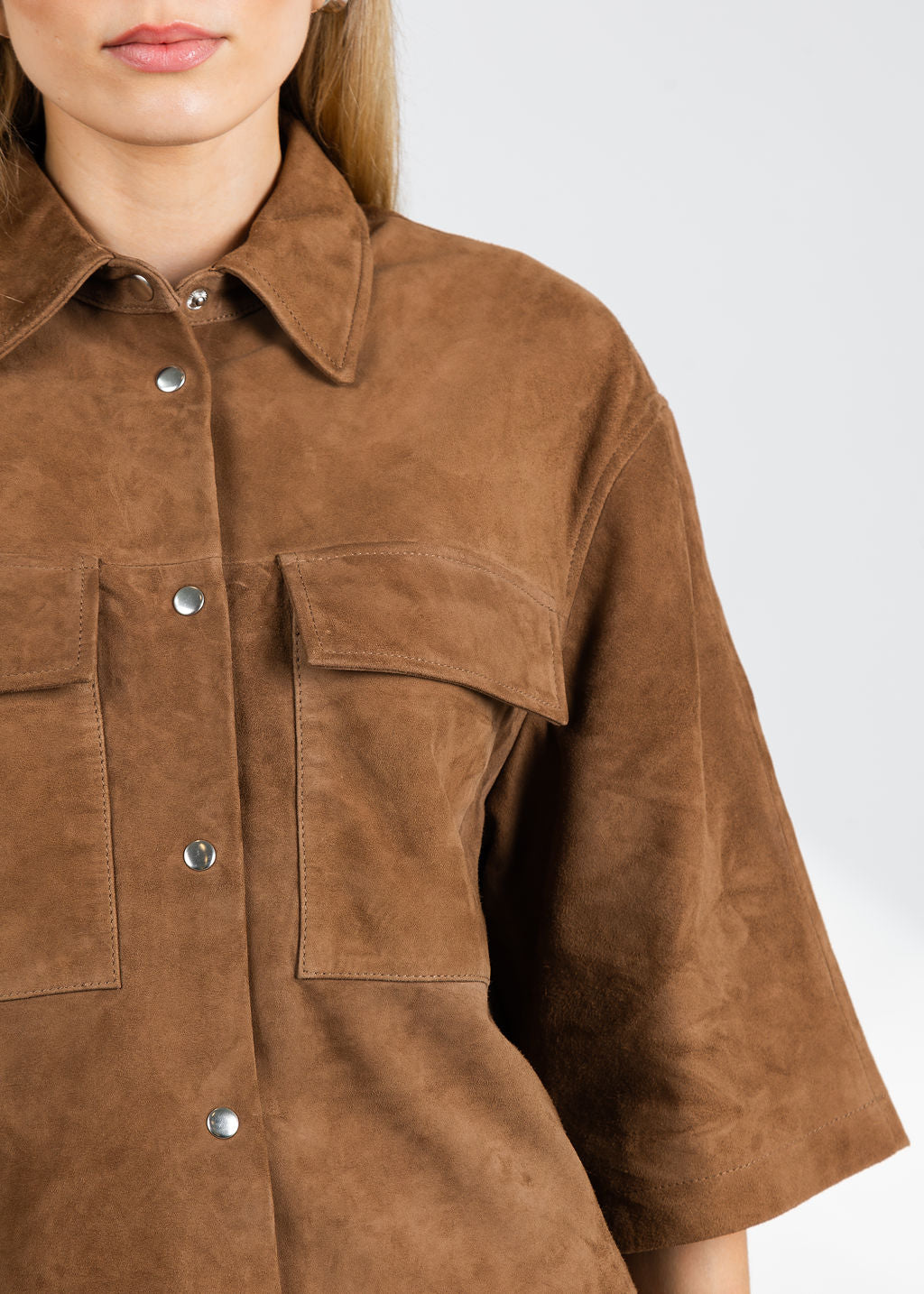 Repeat Suede Shirt Jacket - Wood – Barbara Katz
