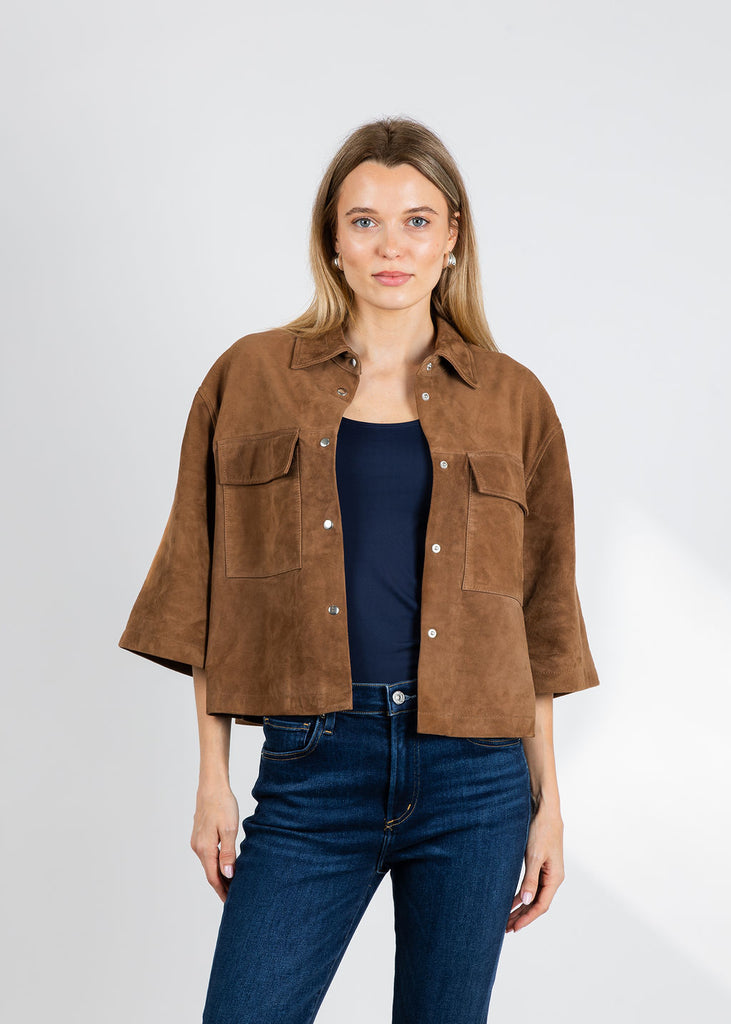 Repeat Suede Shirt Jacket - Wood – Barbara Katz