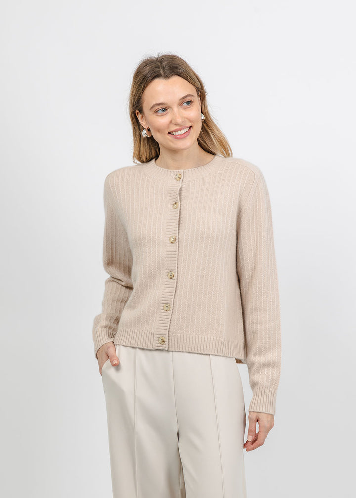 Repeat Textured Cardigan in Natural available at Barbara Katz