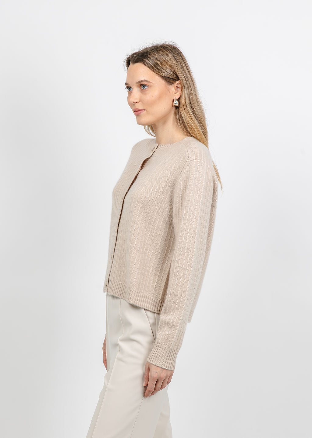 Repeat Textured Cardigan in Natural available at Barbara Katz