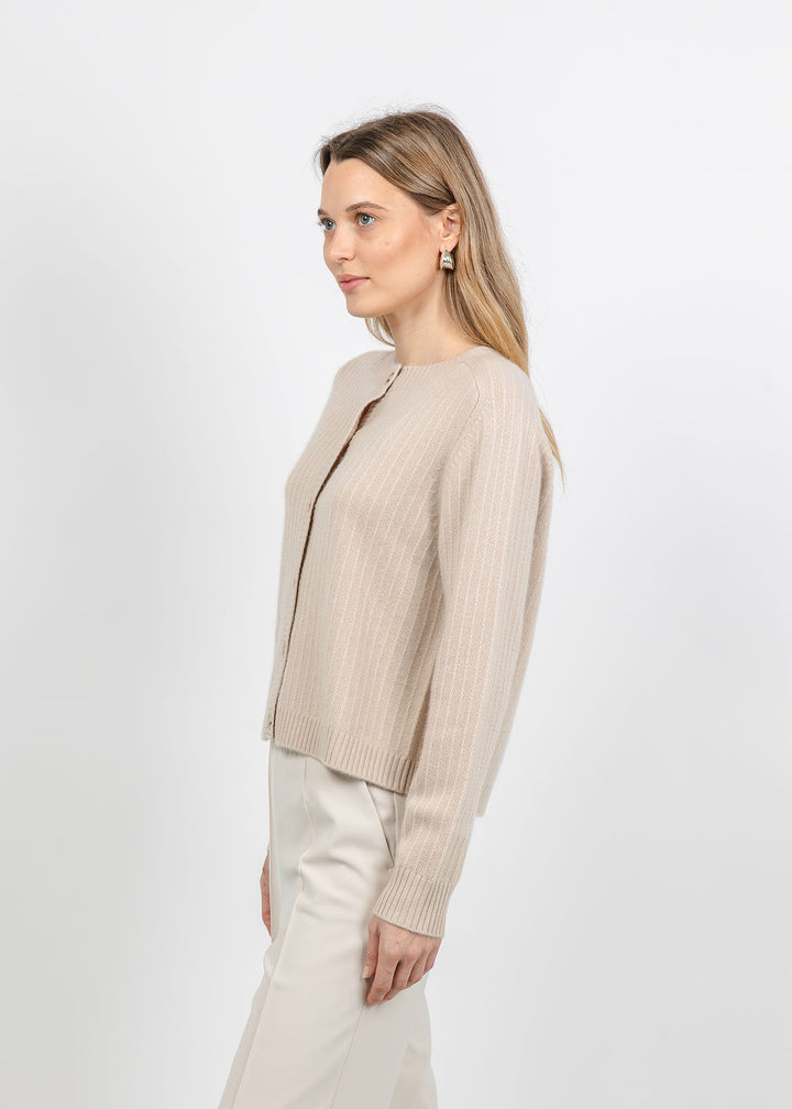 Repeat Textured Cardigan in Natural available at Barbara Katz
