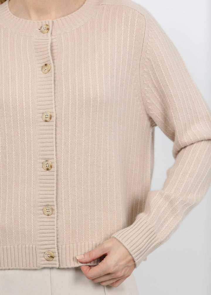 Repeat Textured Cardigan in Natural available at Barbara Katz