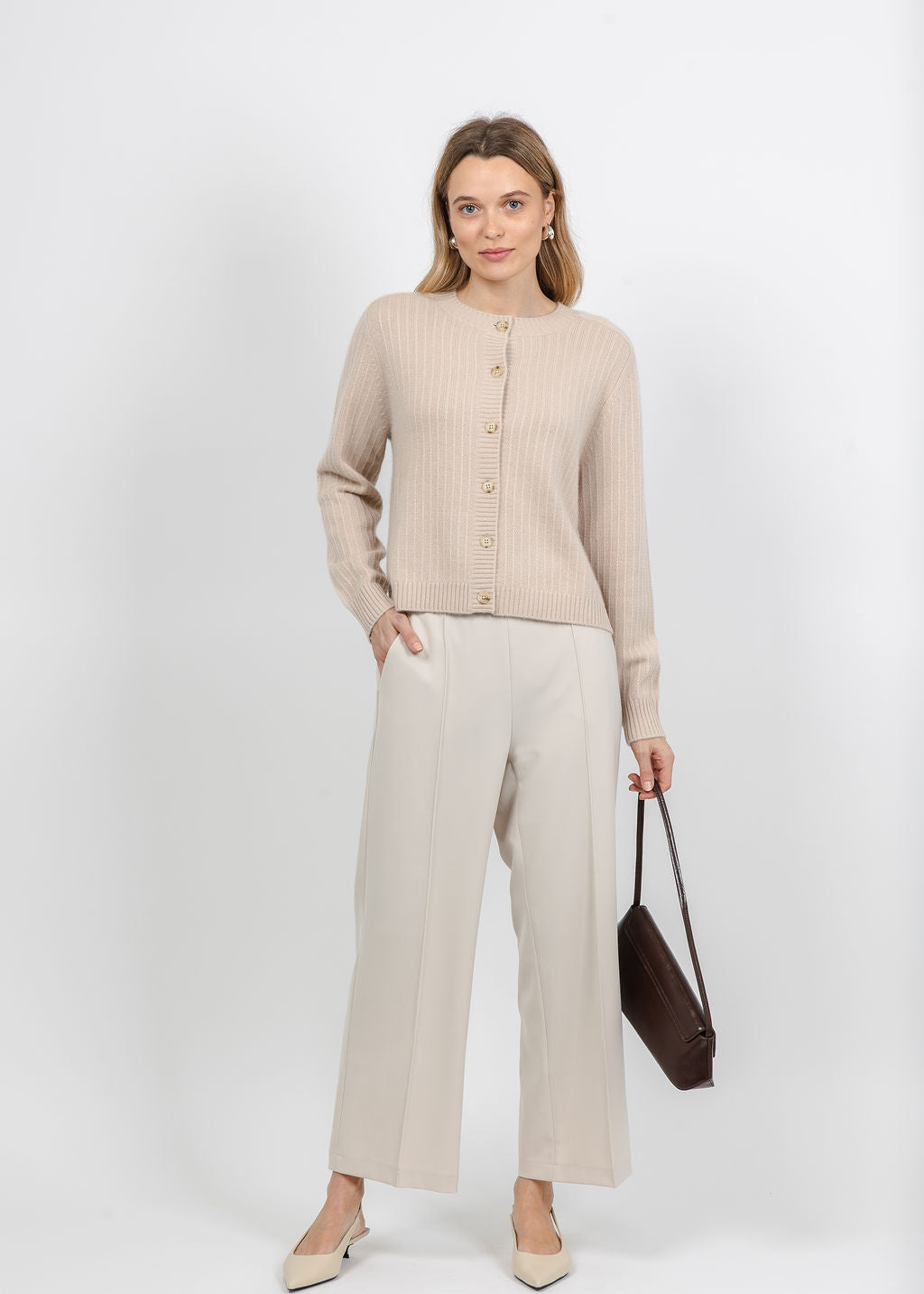 Repeat Textured Cardigan in Natural available at Barbara Katz