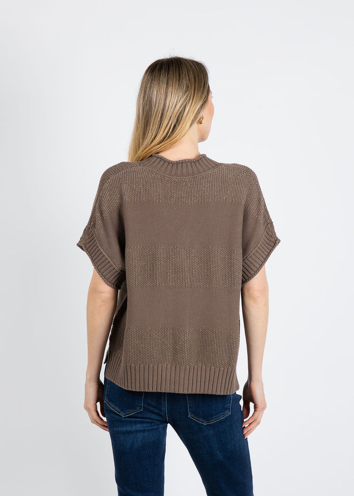 Repeat Textured Metallic Cardigan in Mud available at Barbara Katz