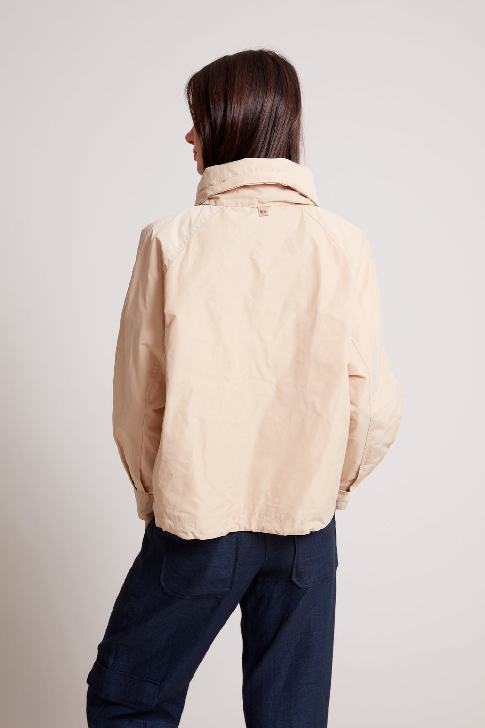 Adroit Atelier Ryder Convertible Hooded Bomber Jacket in Sand available at Barbara Katz