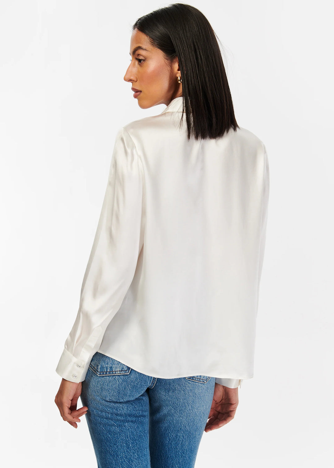 Cami NYC Sheryl Silk Button Down Top - White