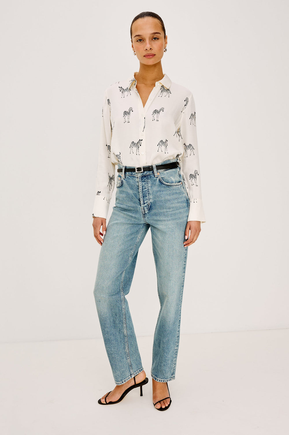 Rails Saige Shirt in Ivory Zebra available at Barbara Katz