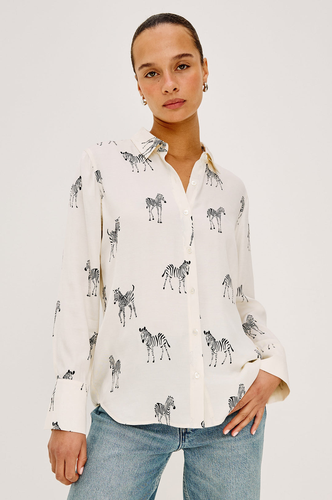 Rails Saige Shirt in Ivory Zebra available at Barbara Katz