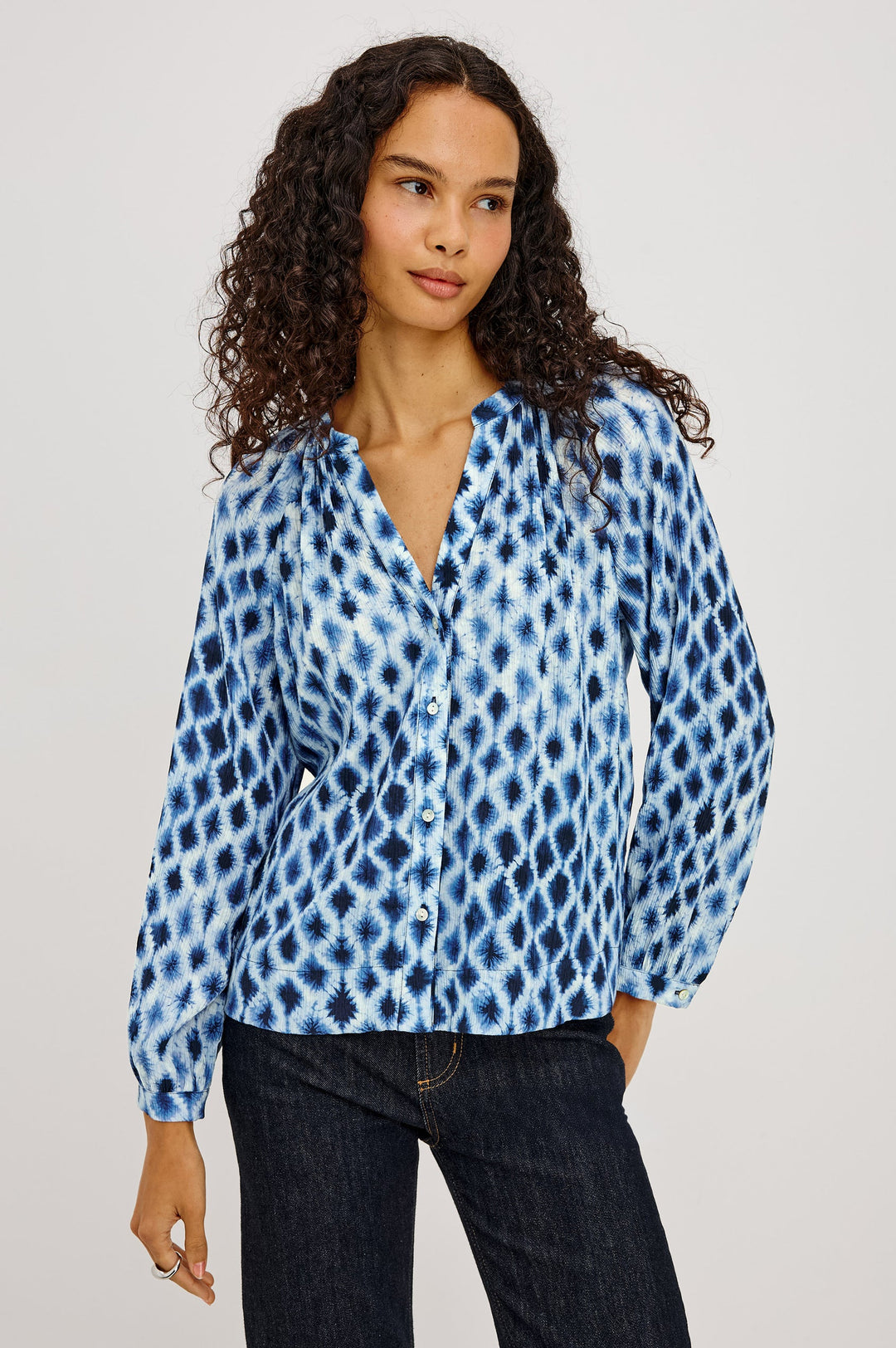 Rails Saint Top in Sapphire Shibori available at Barbara Katz