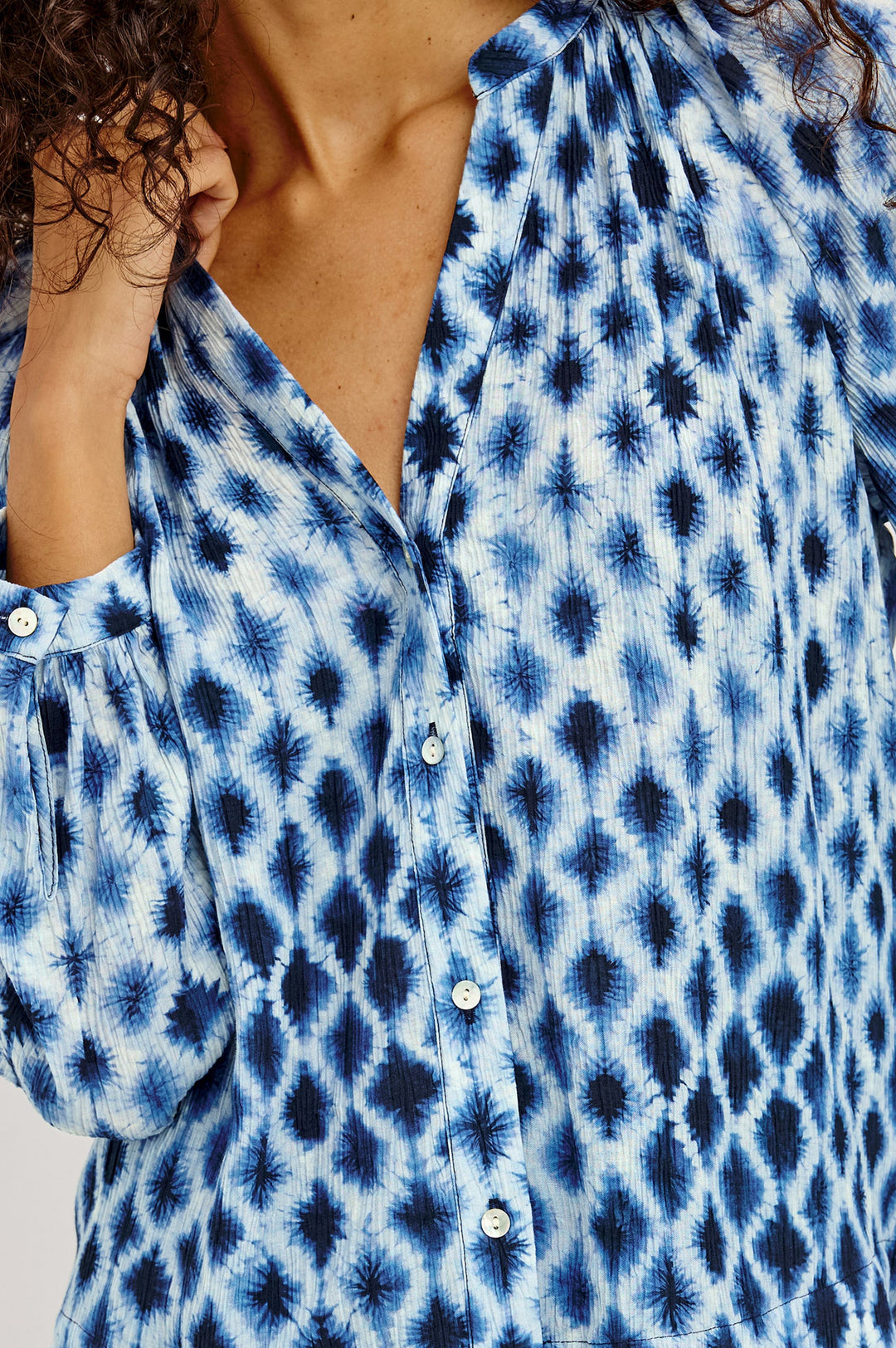 Rails Saint Top in Sapphire Shibori available at Barbara Katz