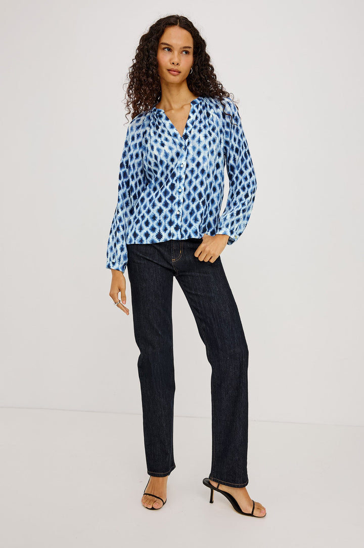 Rails Saint Top in Sapphire Shibori available at Barbara Katz