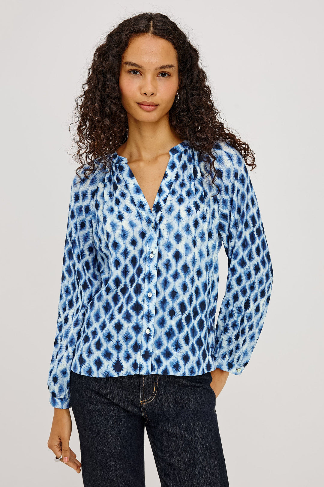 Rails Saint Top in Sapphire Shibori available at Barbara Katz