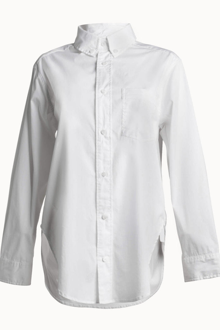 Adroit Atelier Kean Boyfriend Solid Button Down Shirt in White available at Barbara Katz