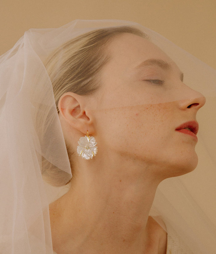 Lizzie Fortunato New Bloom Earrings in Mother-of-Pearl available at Barbara Katz