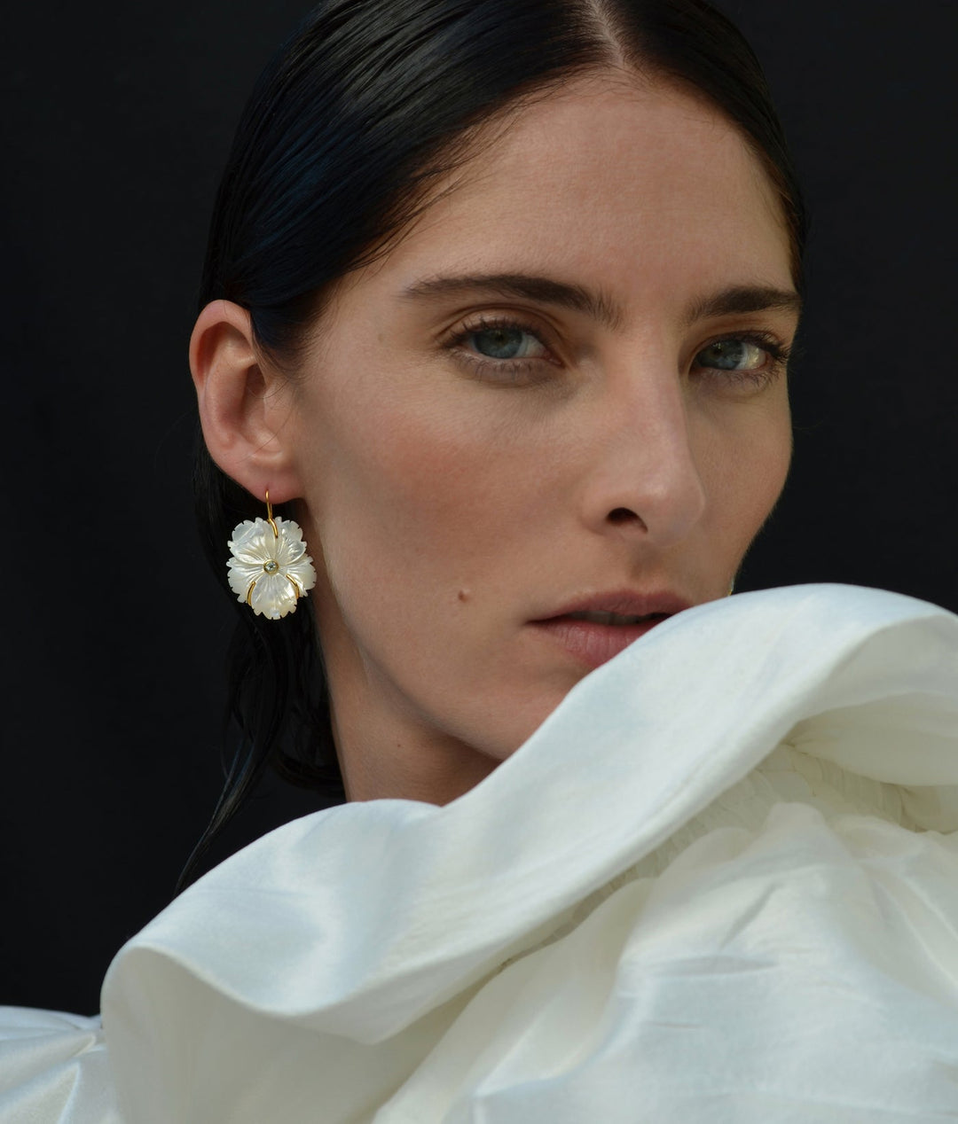 Lizzie Fortunato New Bloom Earrings in Mother-of-Pearl available at Barbara Katz