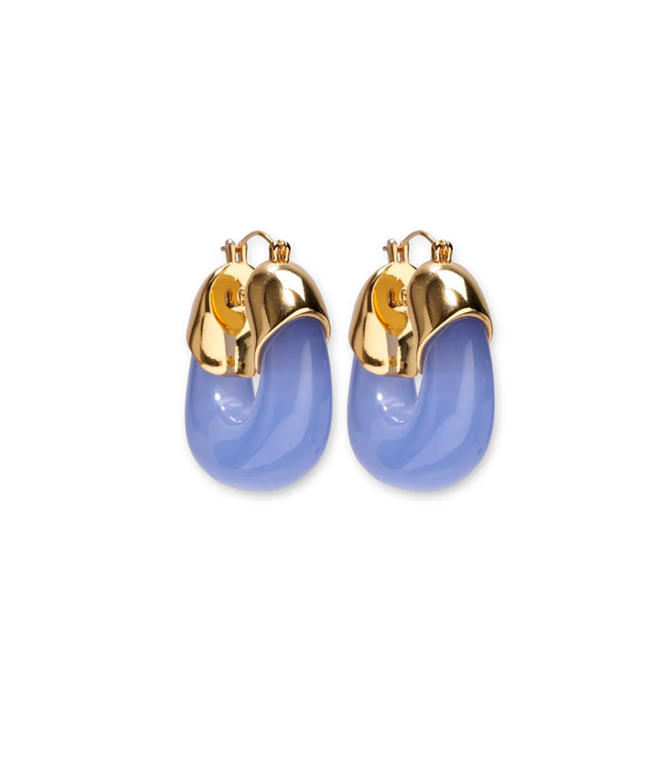 Lizzie Fortunato Organic Hoops in Periwinkle available at Barbara Katz