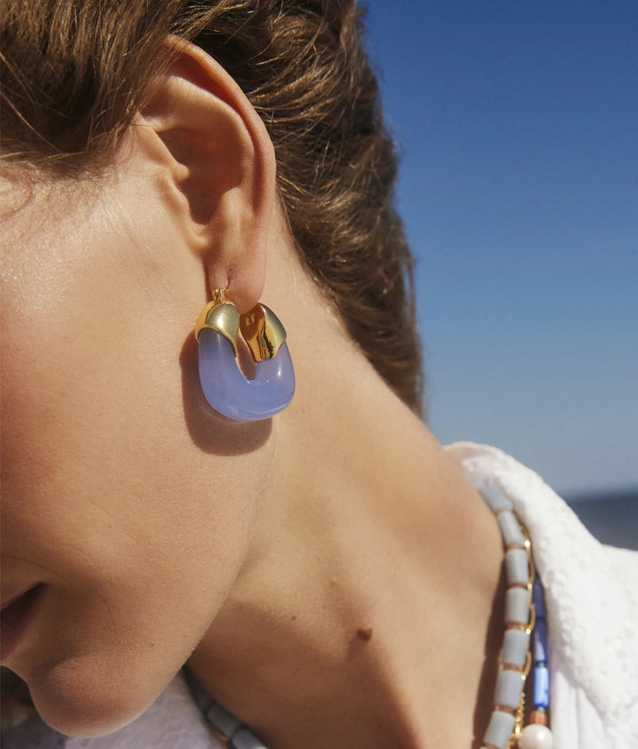 Lizzie Fortunato Organic Hoops in Periwinkle available at Barbara Katz