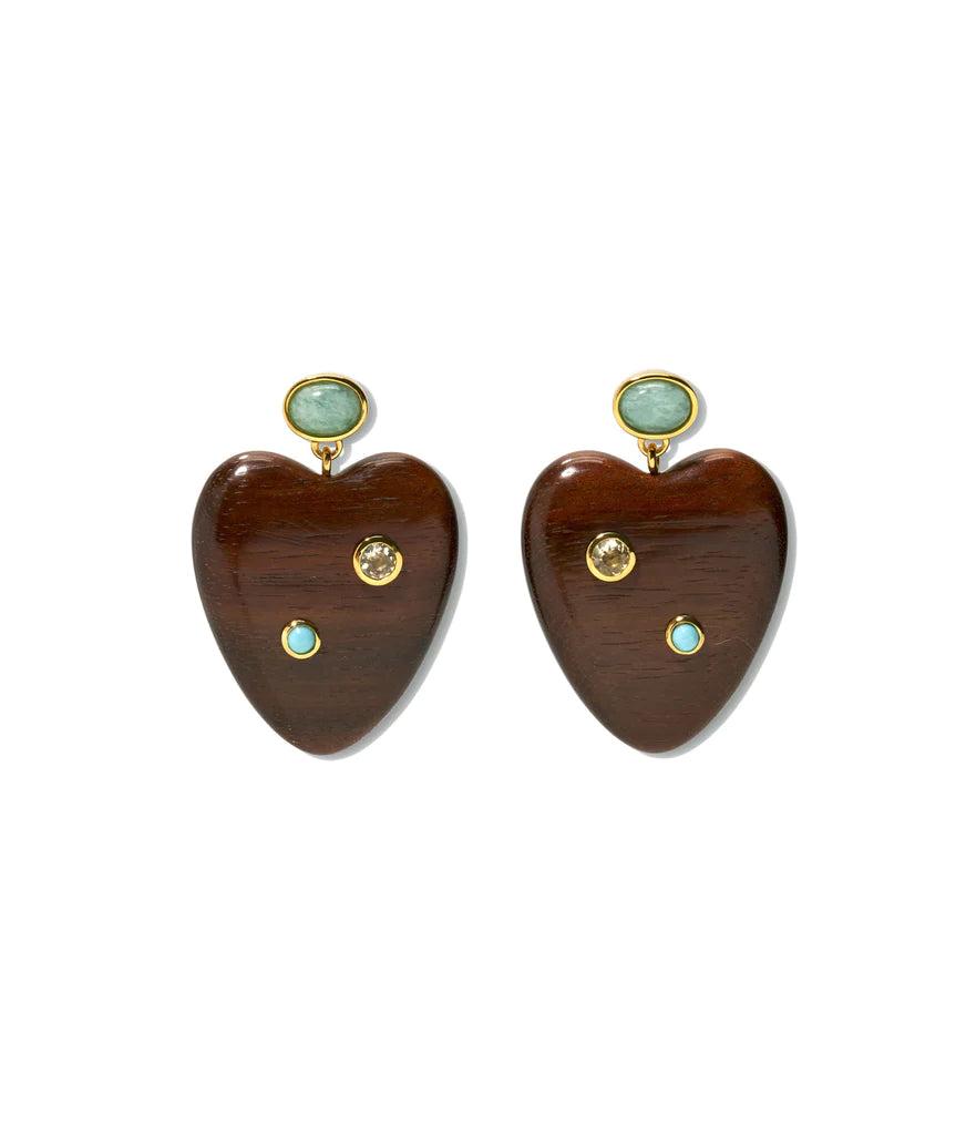 Lizzie Fortunato Tamarind Heart Earrings