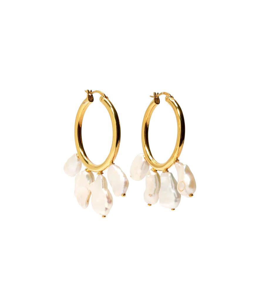 Lizzie Fortunato Keshi Cool Hoops With Freshwater Pearls