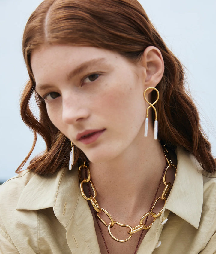 Lizzie Fortunato Etienne Earrings in Stick Pearl available at Barbara Katz