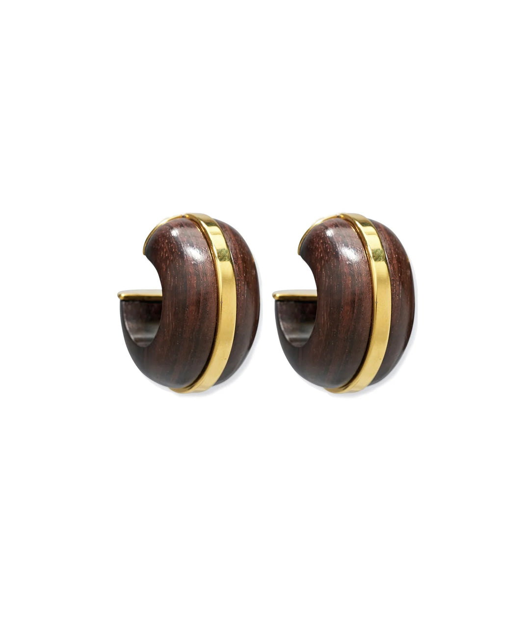 Lizzie Fortunato Halo Hoop Earrings in Acacia Wood available at Barbara Katz