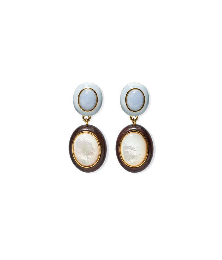 Lizzie Fortunato Papaya Earrings in Pearl available at Barbara Katz