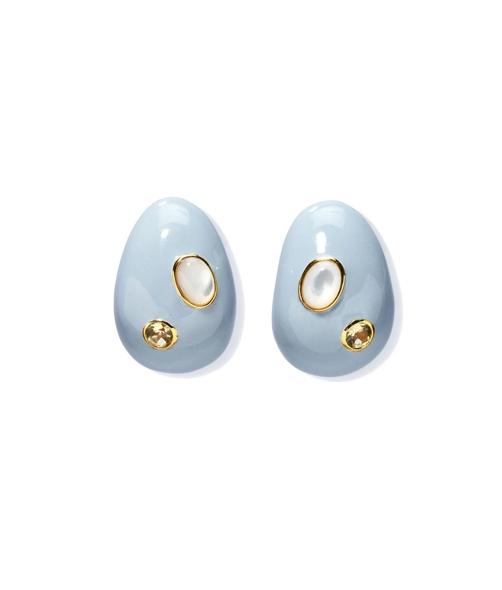 Lizzie Fortunato Mini Arp Earrings in Studded Mist available at Barbara Katz