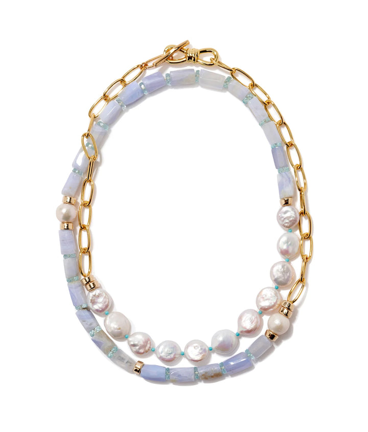 Lizzie Fortunato Porto Covo Necklace in Blue Lace available at Barbara Katz