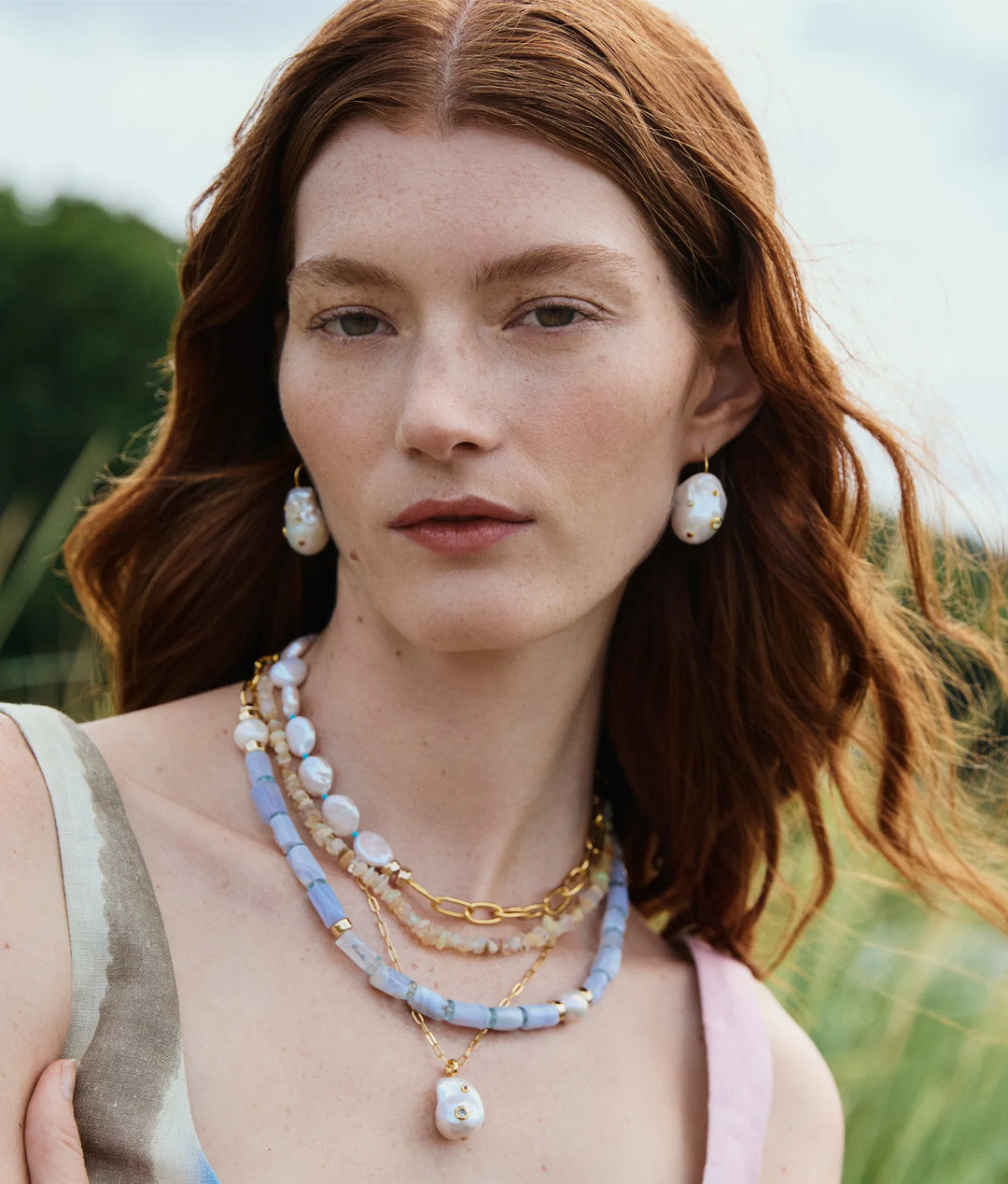 Lizzie Fortunato Porto Covo Necklace in Blue Lace available at Barbara Katz