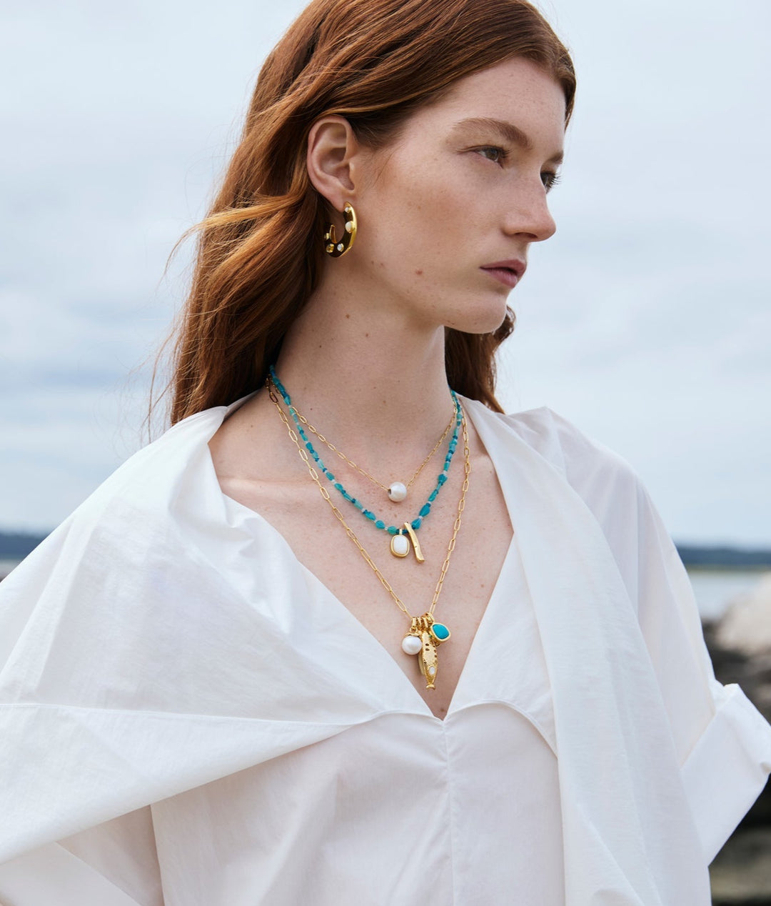 Lizzie Fortunato Sardina Charm Necklace available at Barbara Katz