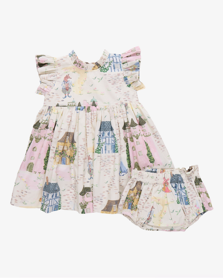 Pink Chicken Baby Girls Jennifer Dress Set - Whimsical Castle available at Barbara Katz