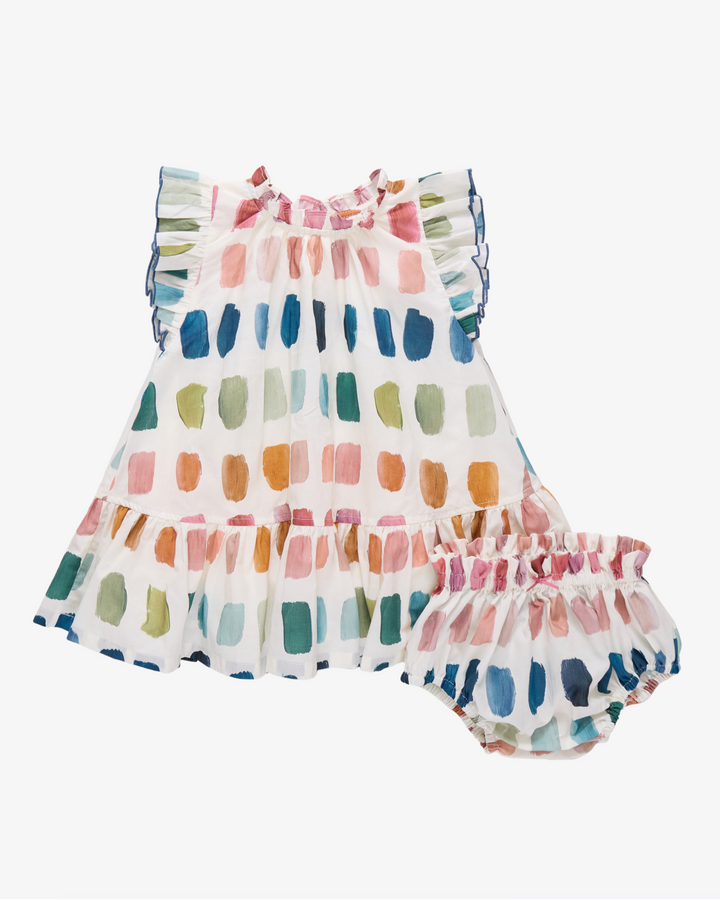Pink Chicken Baby Girls Harper Dress Set - Paint Swatches available at Barbara Katz
