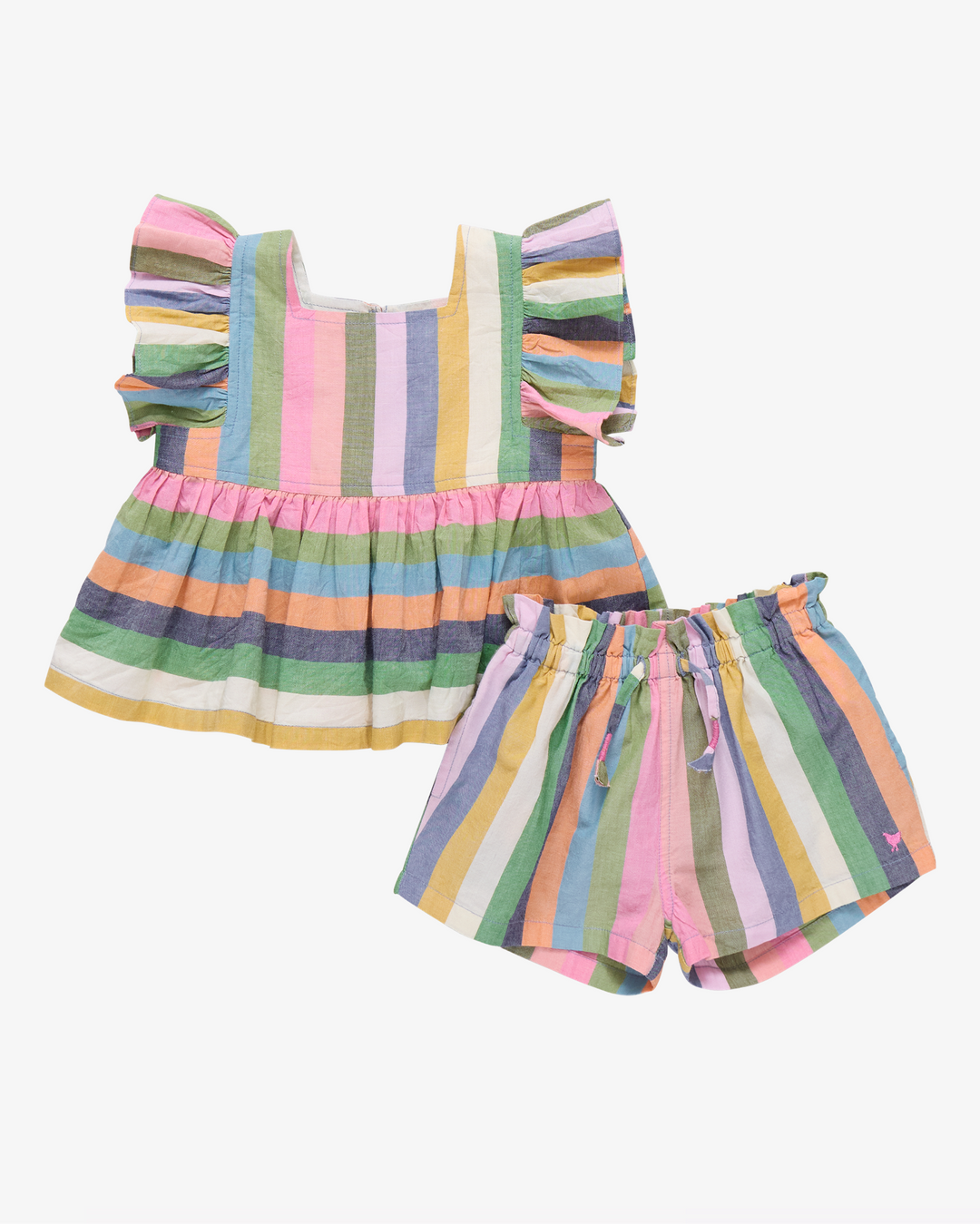 Pink Chicken Baby Girls Elsie 2-Piece Set - Parade Stripe available at Barbara Katz