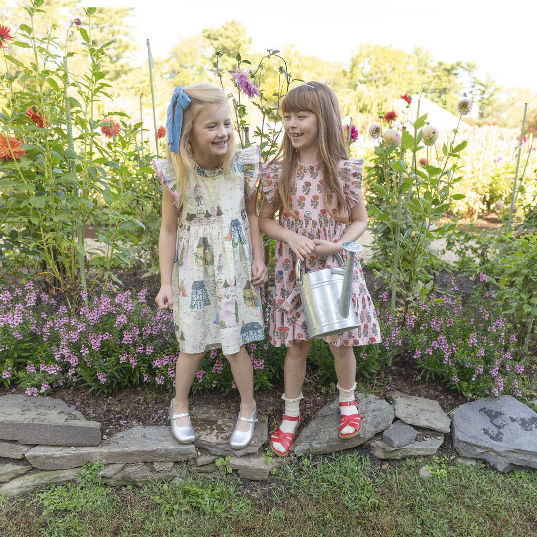 Pink Chicken Girls Jennifer Dress - Whimsical Castle available at Barbara Katz