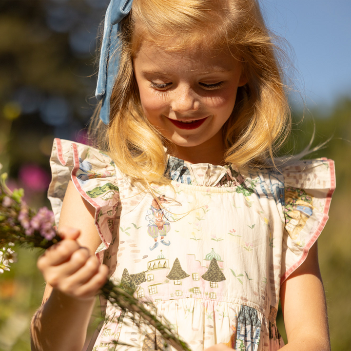 Pink Chicken Girls Jennifer Dress - Whimsical Castle available at Barbara Katz