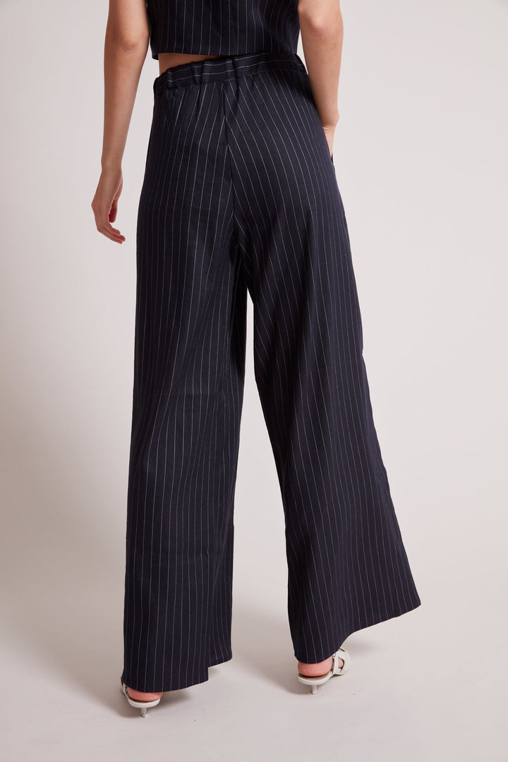 Adroit Atelier River Flowy Pants in Dark Navy/Off Wihite available at Barbara Katz