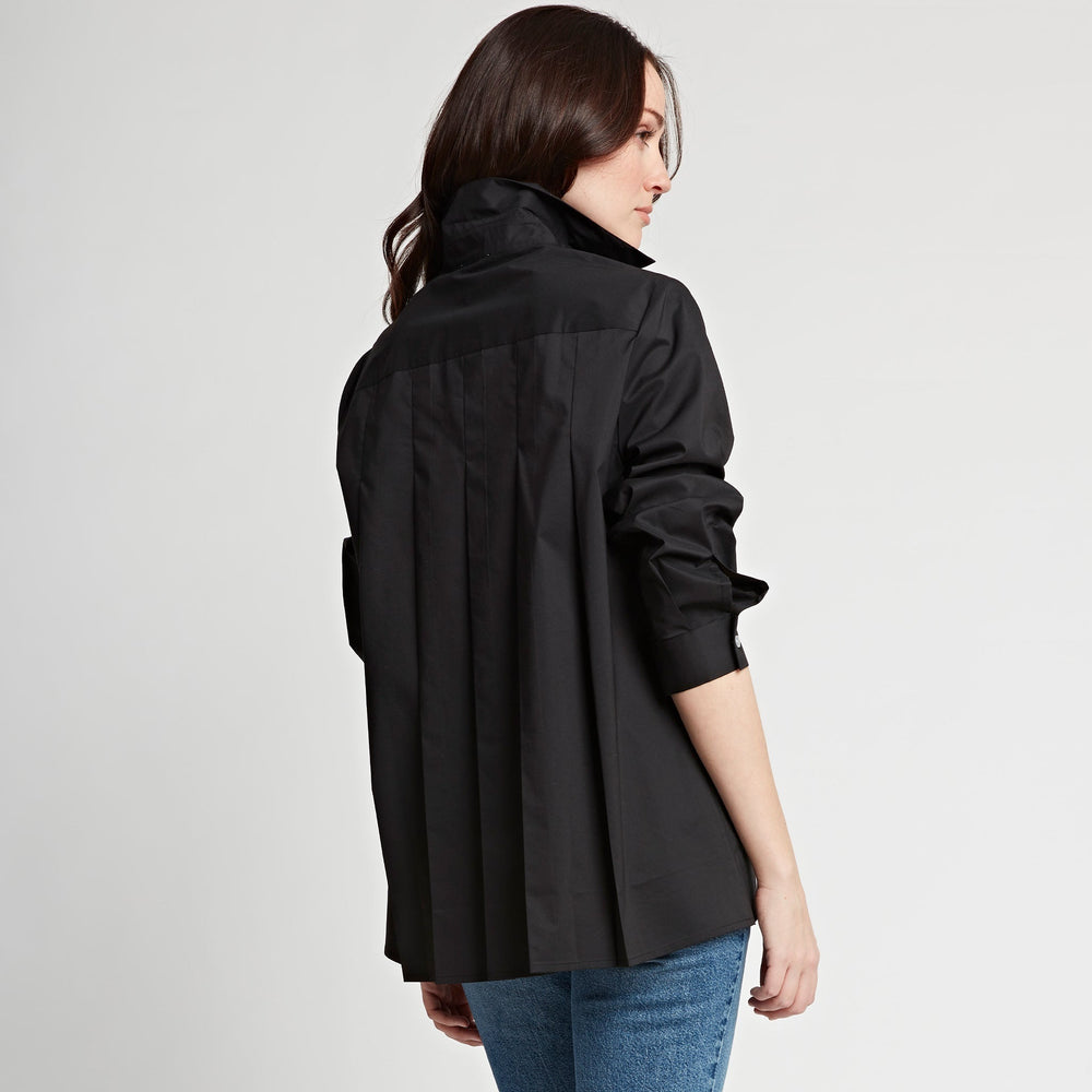 Sara Pleat Back Shirt - Black