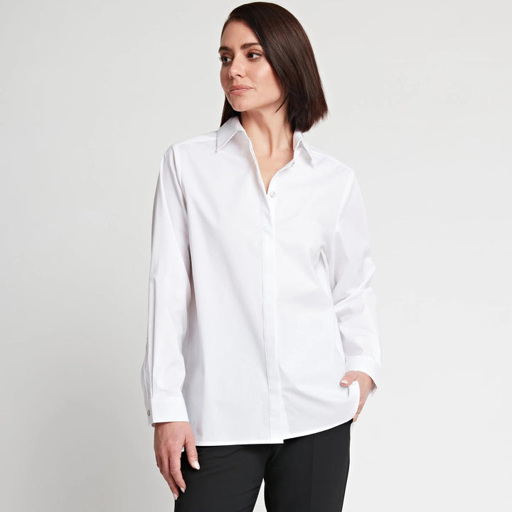 Sara Pleat Back Shirt - White
